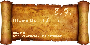 Blumenthal Fáta névjegykártya